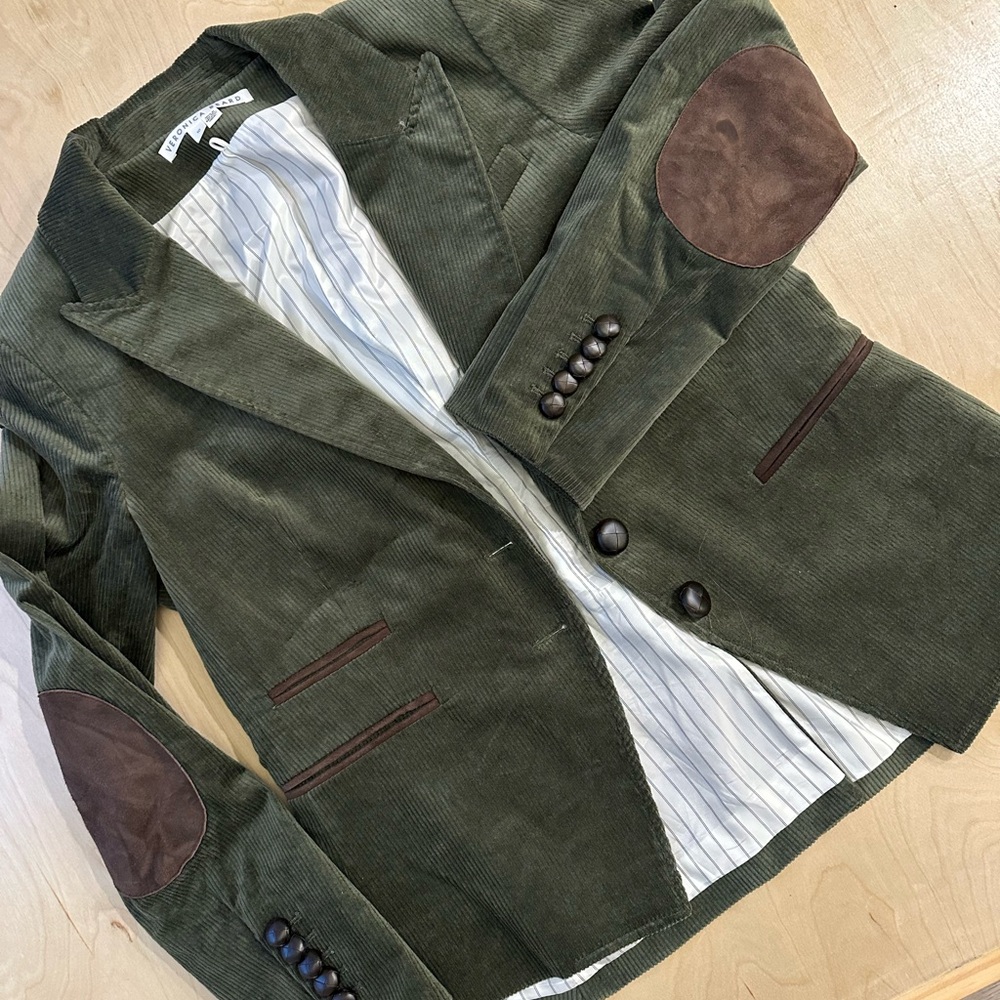 Veronica Beard Olive Green Corduroy Blazer